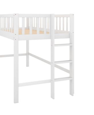 Low Loft Bed With Ladder And Slide Pine Wood MDF Construction