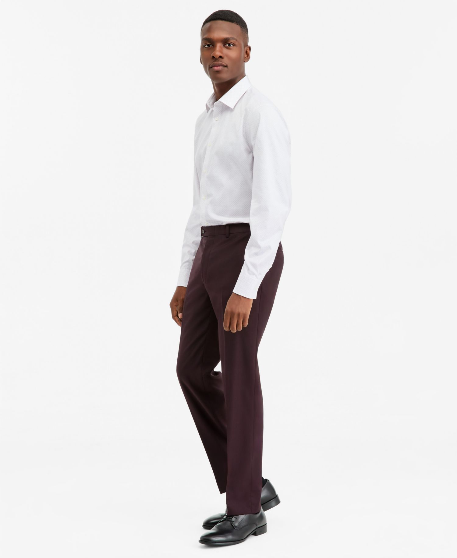 Men's Slim-Fit Wool-Blend Suit Pants