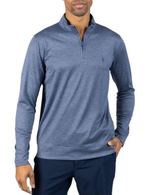 Men's Melange Mesh Performance QZip Sweaters