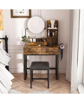 Makeup Vanity with LED Lights 3 Color Options and Adjustable Mirror for Customized Beauty Experience