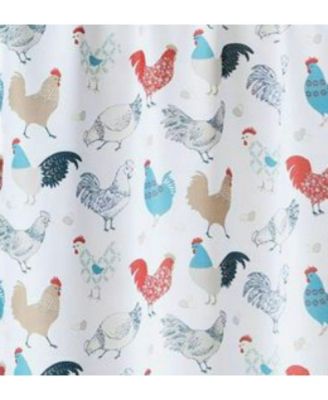 Multi Rooster Complete 3 Pc Kitchen Curtain Tier and Valance Set