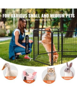 8-Panel 24" Foldable Metal Dog Playpen with Door, Bottom Pad and Storage Bag for Indoor Outdoor Use