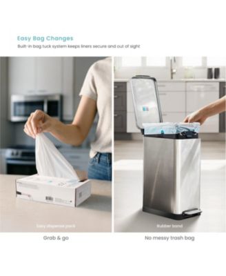 11 Gallon Kitchen Trash Can with Soft-Close Lid and Slim Stainless Steel Design