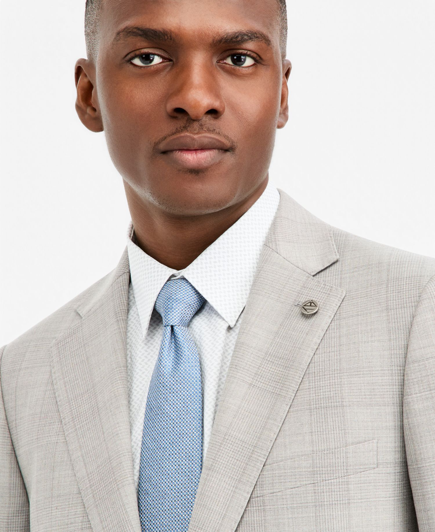 Men's Modern-Fit Gray Plaid Suit Separate Jacket
