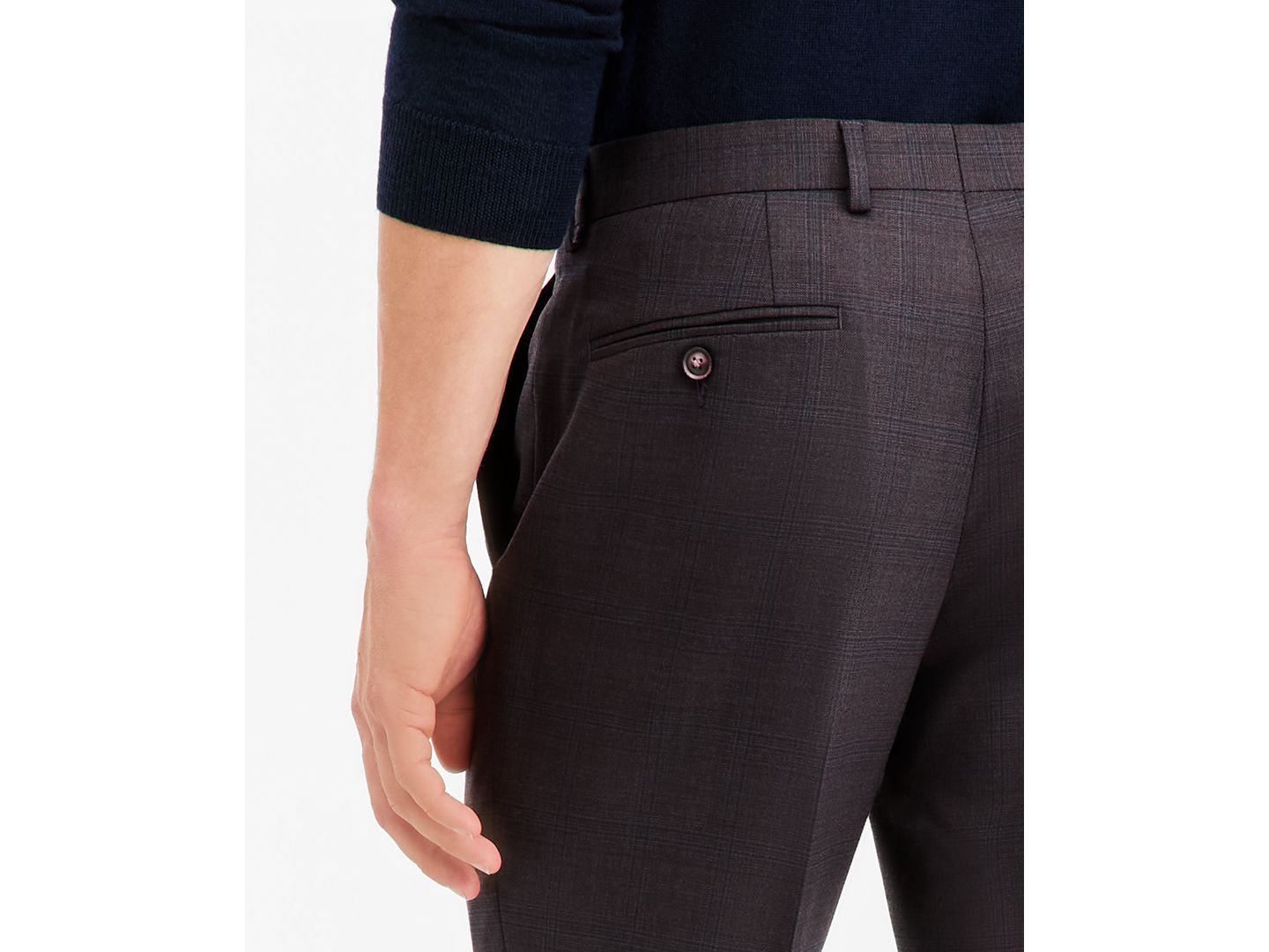 Мужские брюки Ted by Ted Baker Modern-Fit Burgundy Plaid Suit Separate, цвет: Фиолетовый — фото 5