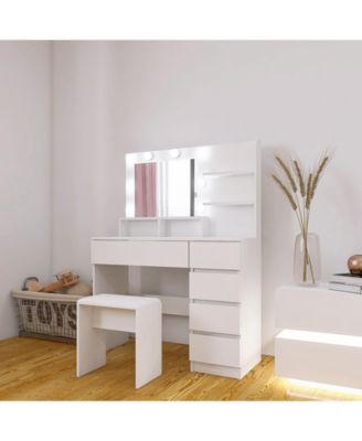 Versatile Neutral Nightstand with 2 Drawers Modern Bedroom Furniture Bedside End Table