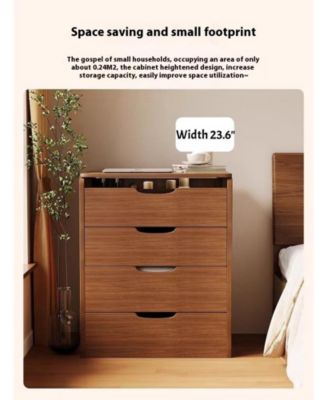 Elegant Modern Wooden Nightstand with Storage Space Finish Bedside Table for Bedroom Living Room