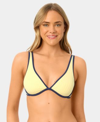 Women's Solid Plunge Underwire Swim Bikini Top