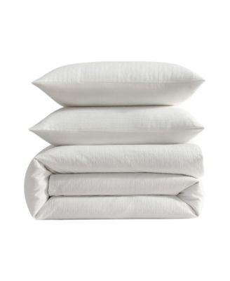 Crinkle Seersucker Solid 3-Pc. Duvet Cover Set, Queen