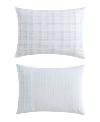 Blurred Plaid Cotton 3-Pc. Duvet Cover Set, Queen