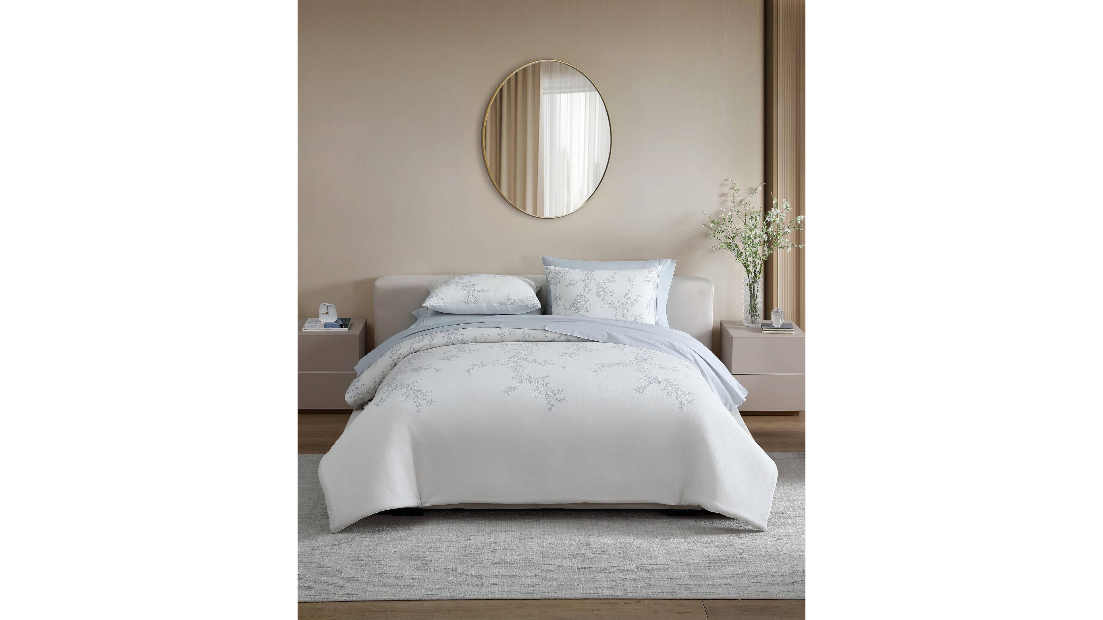 Vera Wang Trailing Vines Cotton 3-Pc. Duvet Cover Set, King