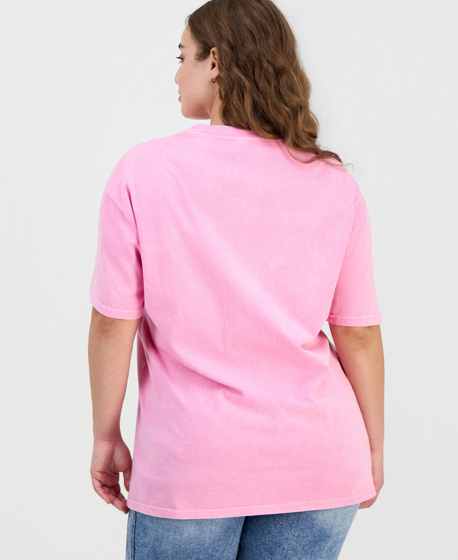 Trendy Plus Cotton Hibiscus Mineral-Wash Tee