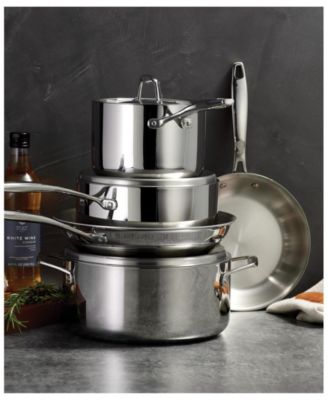 Signature 8-Pc Tri-Ply Clad Stainless Steel Cookware Set with Lids