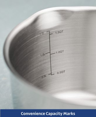 Tempo Tri-Ply Base Stainless Steel 2-Quart Small Sauce Pan with Glass Lid