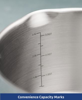 Tempo Tri-Ply Base Stainless Steel 4-Quart Sauce Pan with Glass Lid