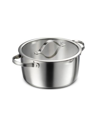 Tempo Tri-Ply Base Stainless Steel 5-Quart Dutch Oven Pot with Glass Lid