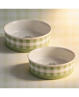 Ceramic Pet Bowls Set of 2 Non-Slip Dishwasher Safe for Cats Dogs