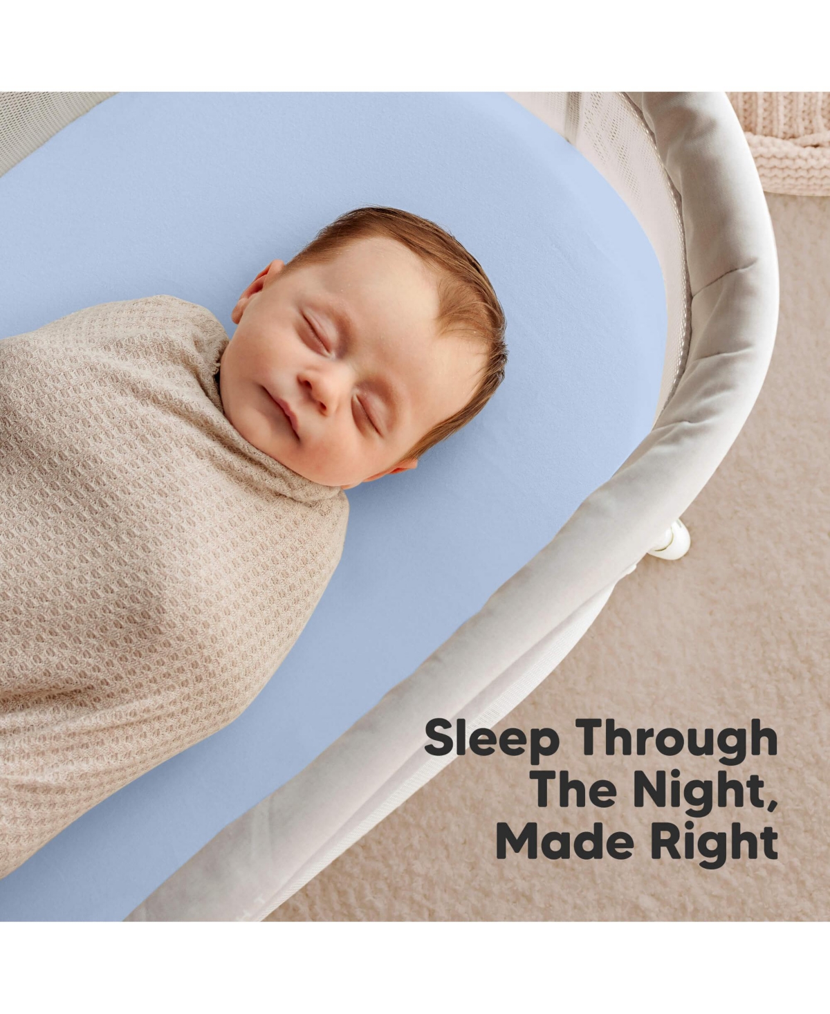 KeaBabies Bassinet Sheet for Baby Girls, Boys, 2-Pack Soothe Fitted Sheets, Bedside Mattress
