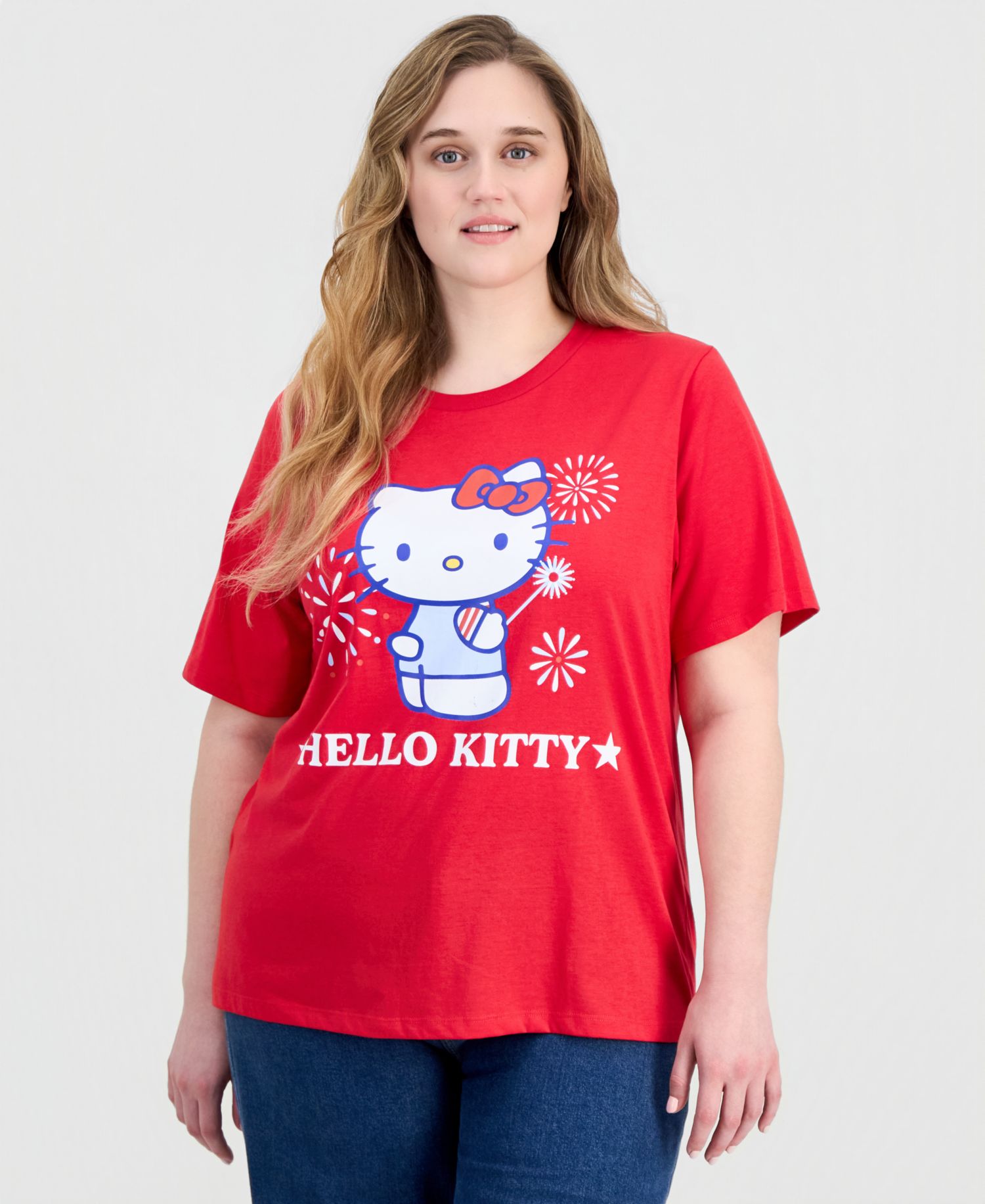 Trendy Plus Size Hello Kitty Graphic Print T-Shirt
