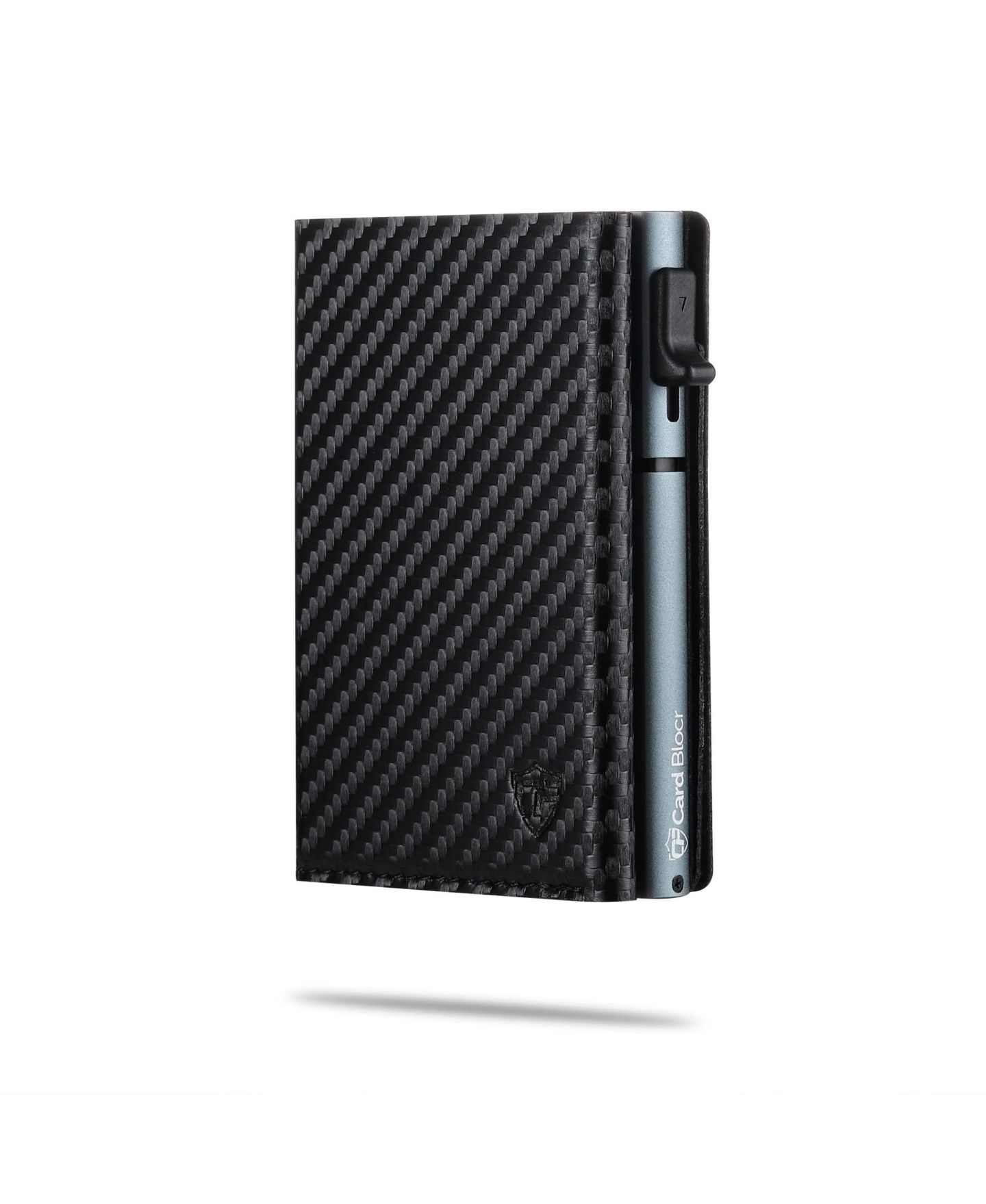 Мужской кошелёк Conceal Plus Card Block Slim RFID Blocking Credit Card Wallet PU Carbon, цвет: Чёрный титановый — фото 6