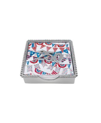 Aluminum 250 Beaded 5.75" Napkin Box Set