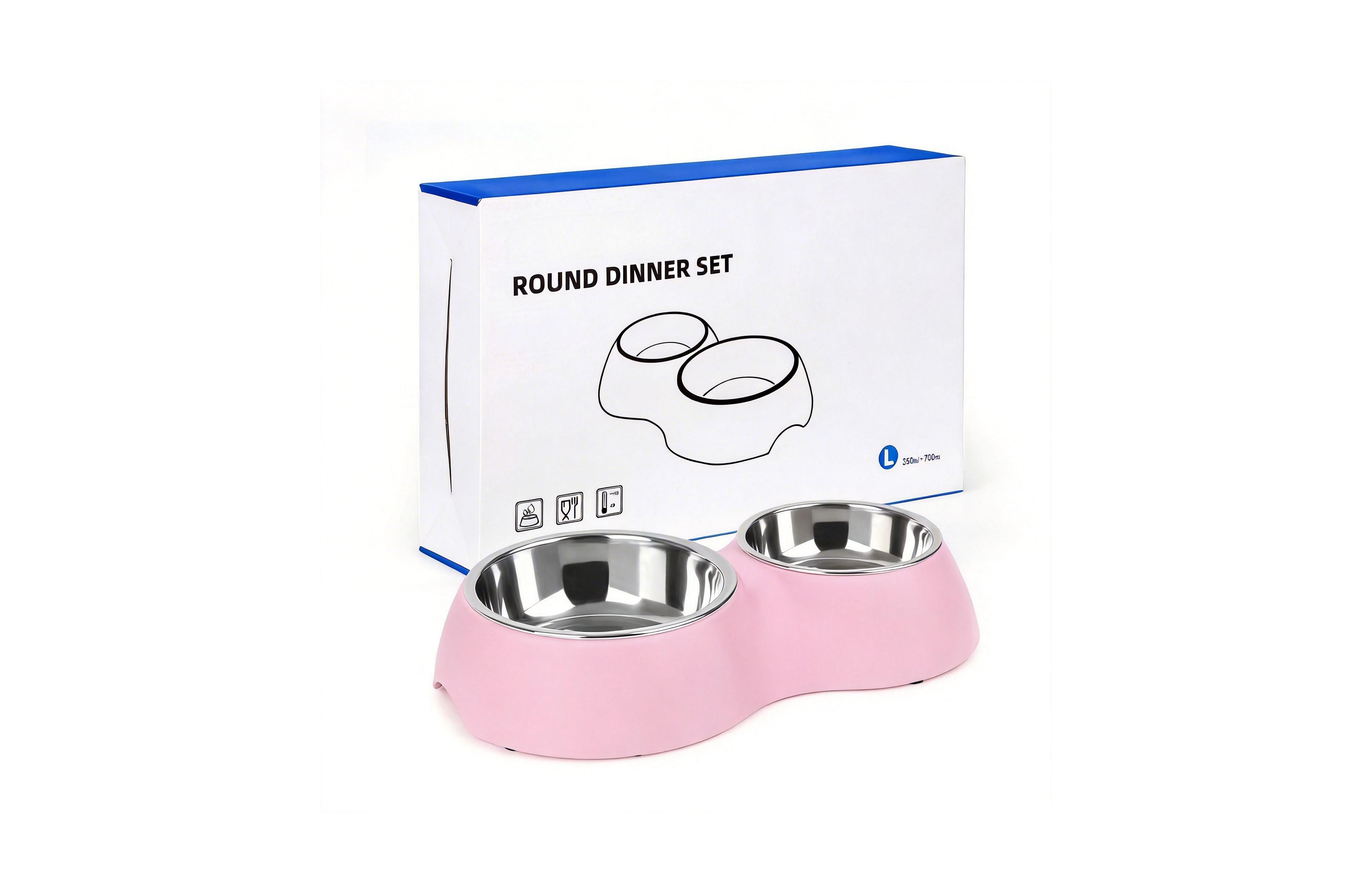 Aronkl Stainless Steel Pet Feeder Set 2 Non-Slip Bowls Elevated Stand Food Water for Kittens