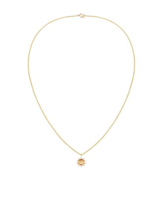 Citrine (3/4 ct. t.w.) & Lab Grown White Sapphire (1/4 ct. t.w.) Necklace in 14k Gold Over Sterling Silver (Also Available in Multi-Stones)