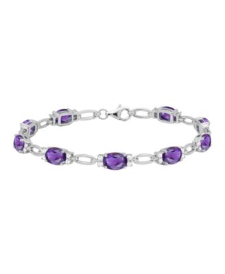 Lab Grown Ruby (8-3/4 ct. t.w.) & Lab Grown White Sapphire (3/4 ct. t.w.) Bracelet in Sterling Silver (Also Available in Multi-Stones)