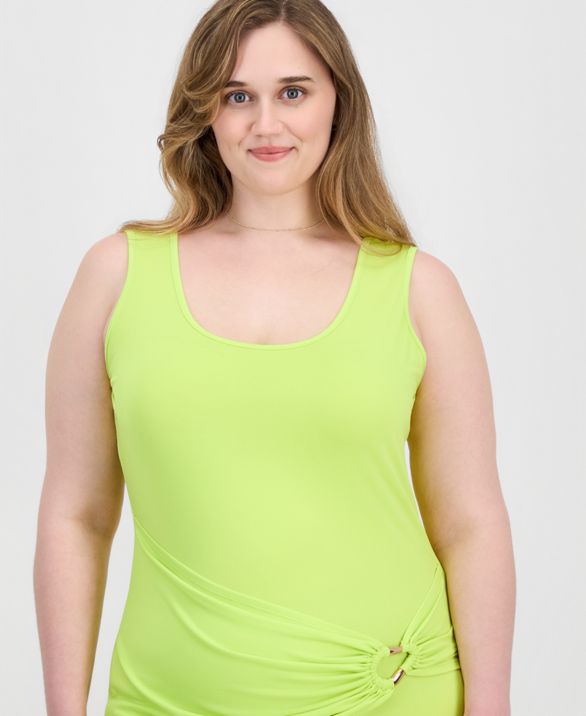 Full Circle Trends Trendy Plus Sash-Belt Bodycon Dress