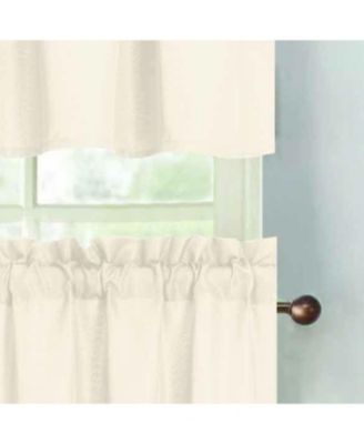 100% Polyester Gibson Solid 3 Piece Kitchen Curtains Valance and Tiers Set