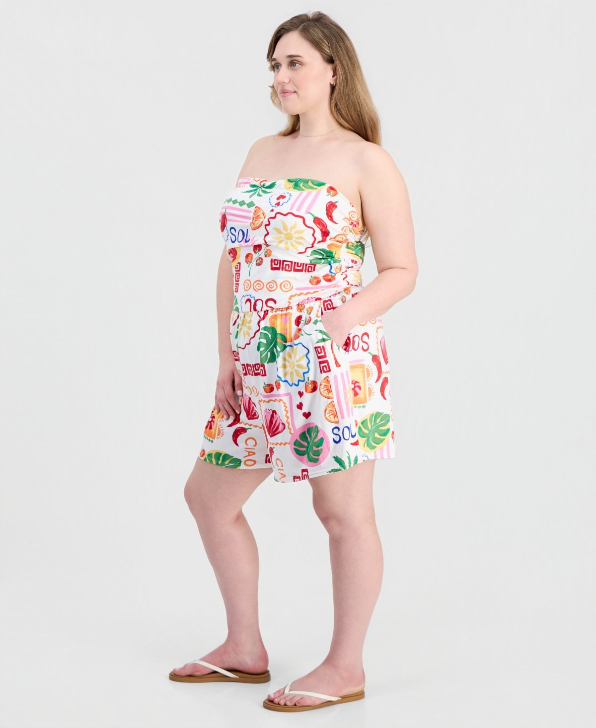 Full Circle Trends Trendy Plus Yummy Strapless Romper