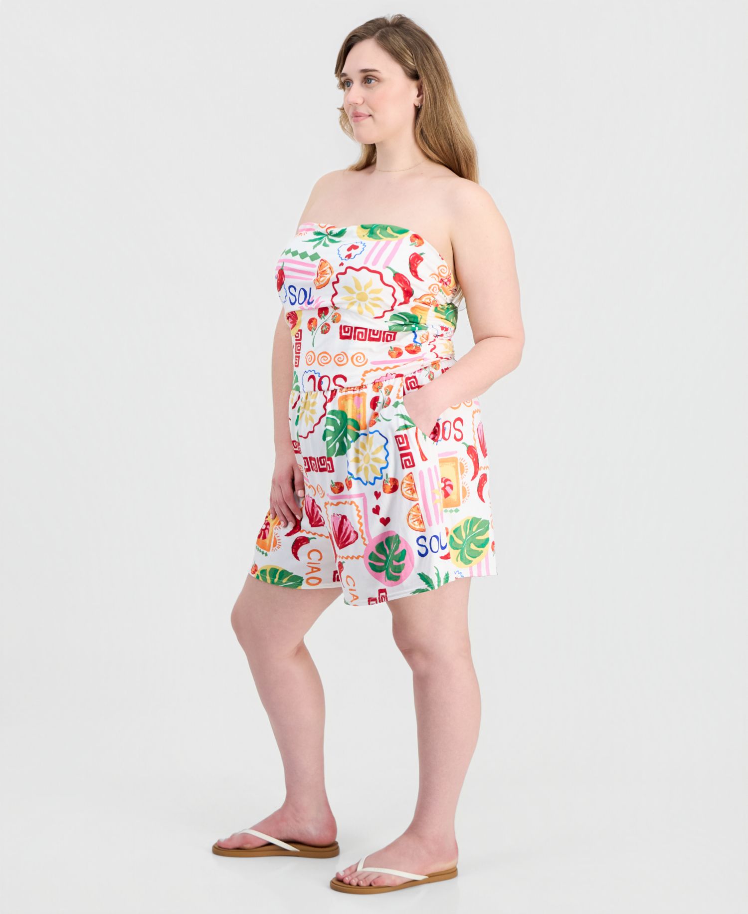 Trendy Plus Size Yummy Strapless Romper