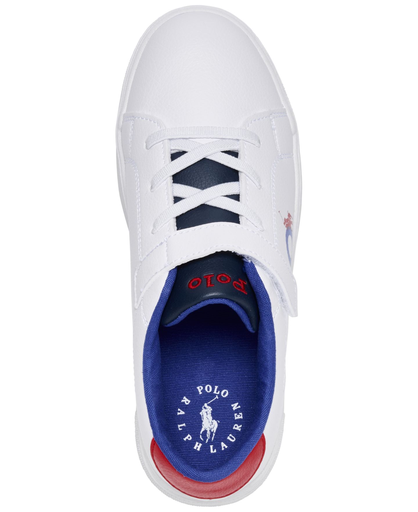 Детские кроссовки Polo Ralph Lauren Little Kids Sutton Graphic Fastening Strap Casual, цвет: Белый / Тёмно-синий — фото 5