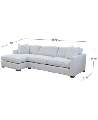 Corine 2-Pc. Chaise Sectional Sofa with Toss Pillows