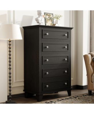 5 Drawer Dresser 48-Inch-Tall Wood Chest with Deep Drawers