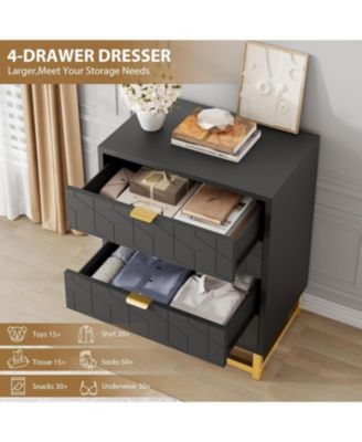 Drawer Dresser Modern Design Gold Handles for Living Room and Hallway