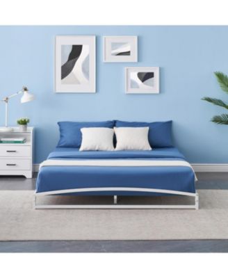 6in Metal Platform Bed Frame Steel Slats No Box Spring