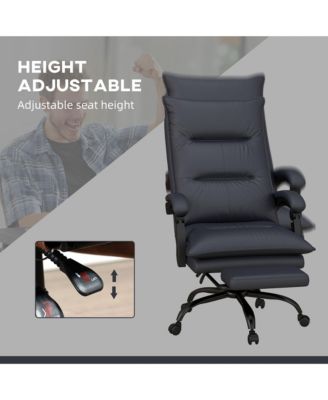 Microfiber Office Chair with Massage Heat and Footrest