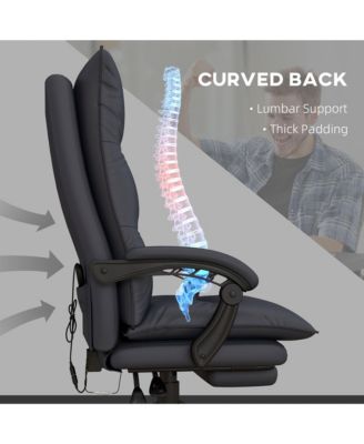 Microfiber Office Chair with Massage Heat and Footrest