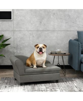 Small Pet Sofa with Storage and Tufted Cushion