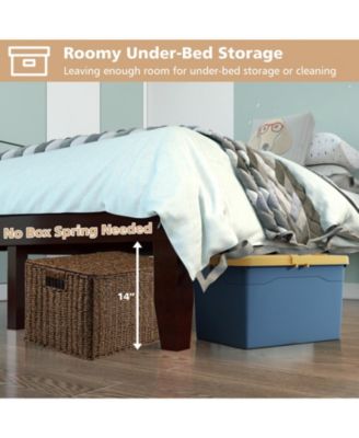 14 in Wood Platform Bed Frame with Slat Support