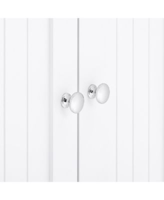 Wooden Storage Cabinet, Bathroom Floor Corner Cabinet with Adjustable Shelves, Storage Organizer for Small Space