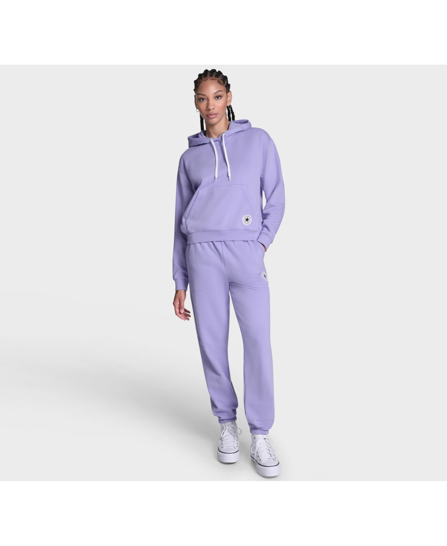 Женское худи Converse Chuck Taylor Patch Pullover, цвет: Фиолетовый — фото 4