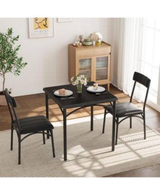 Contemporary 2-Person Square Kitchen Table Set, Space-Saving Breakfast Furniture for Small Apartments or Studios