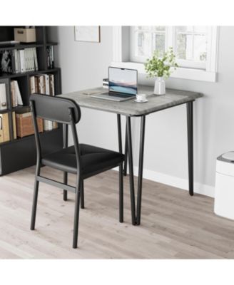 Modern 3-Piece Dining Table Set for 2, Square Table and Upholstered Chairs for Apartment, Kitchen, Office