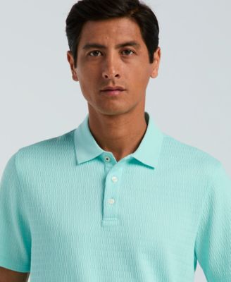 Men's Geo Jacquard Texture Polo Shirt