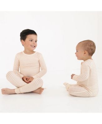 Baby Boys Sandstone Gingham Bamboo Sleeper