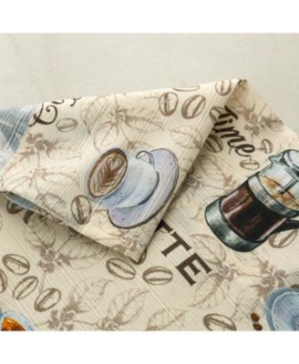 Polyester Cucina Latte Slub 3 Piece Kitchen Curtains Valance and Tiers Set 52" x 18" Muticolor