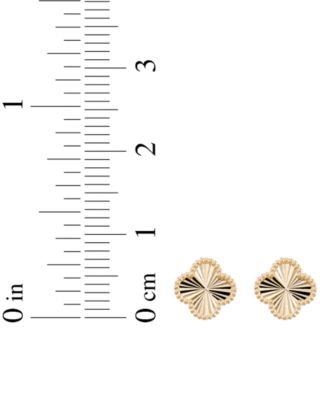 Textured Clover Stud Earrings in 10k Yellow Gold