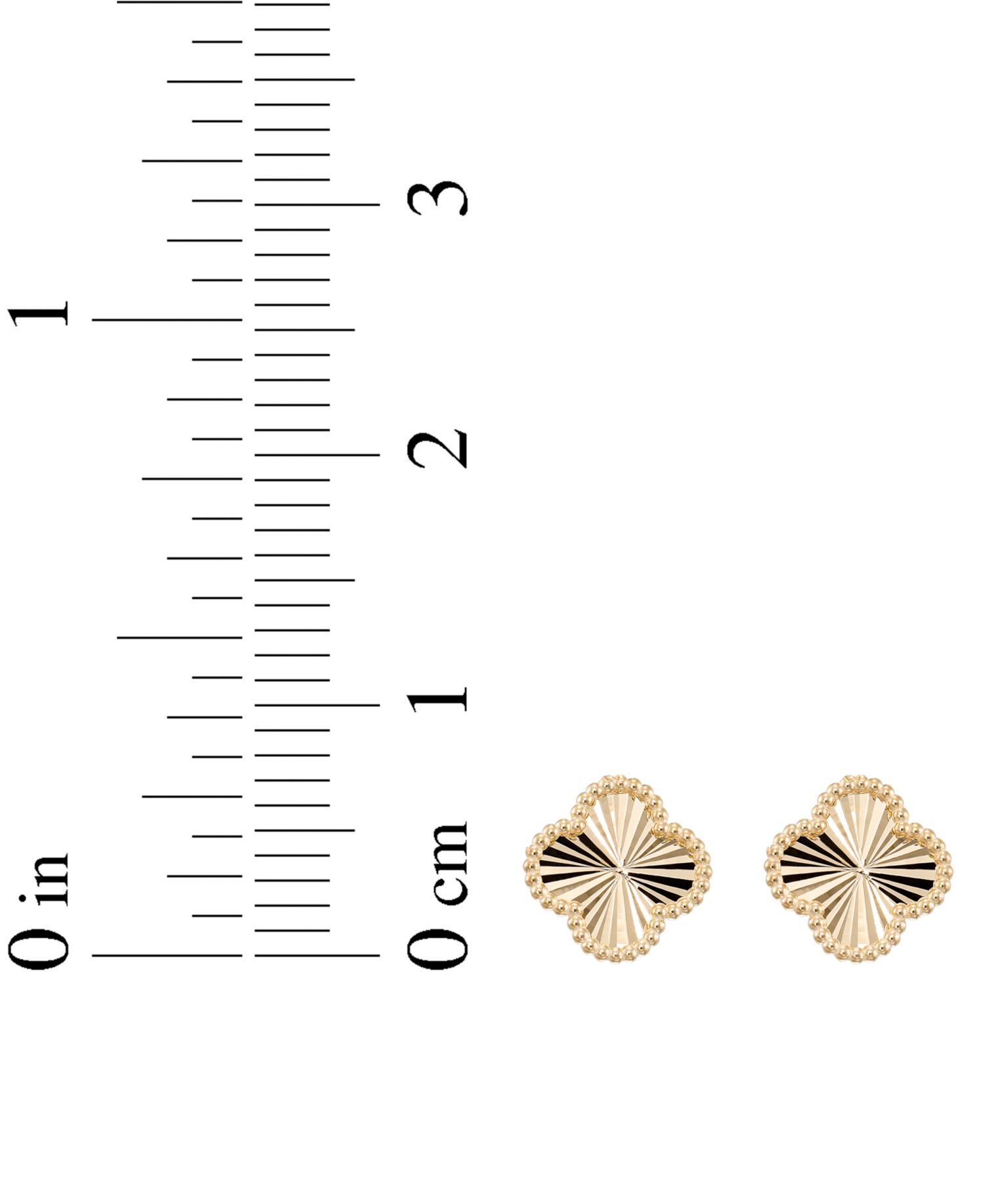 Textured Clover Stud Earrings in 10k Yellow Gold
